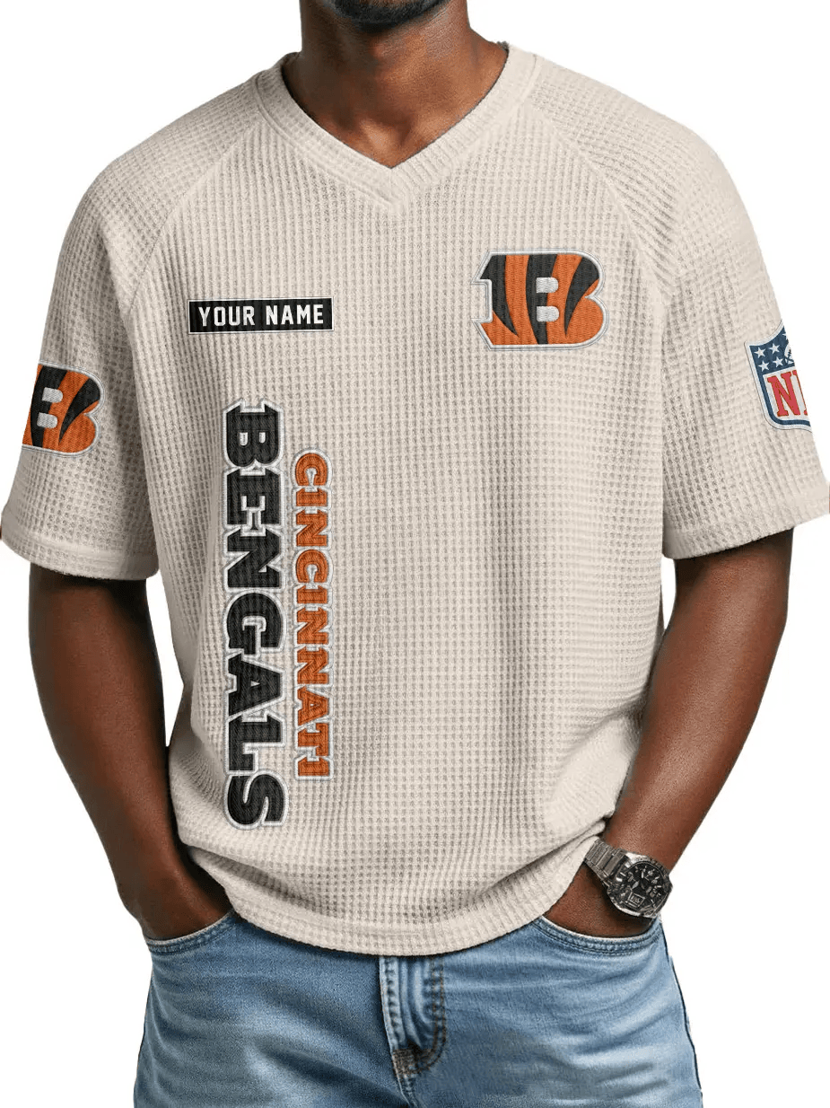 Cincinnati Bengals Men’s Waffle V-neck T-shirt PBS688