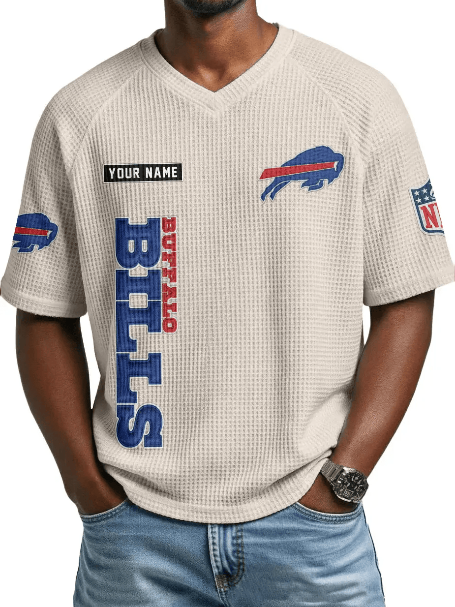 Buffalo Bills Men’s Waffle V-neck T-shirt PEQCMA