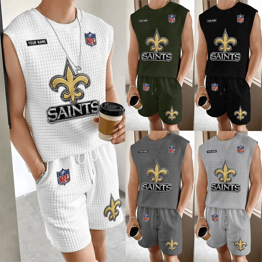 New Orleans Saints Men’s Waffle Knit Sleeveless Set PUHFZ4
