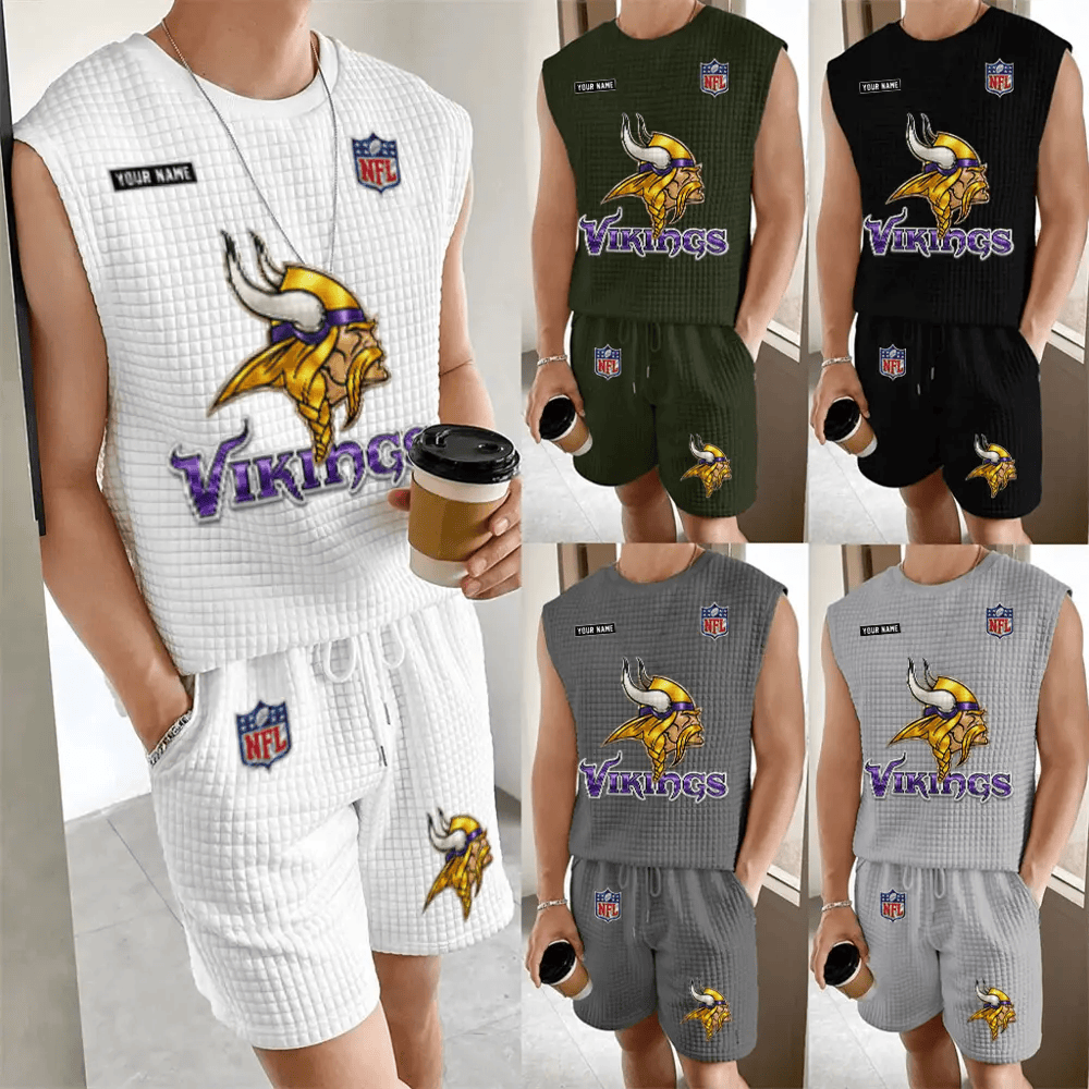 Minnesota Vikings Men’s Waffle Knit Sleeveless Set PLMGEF
