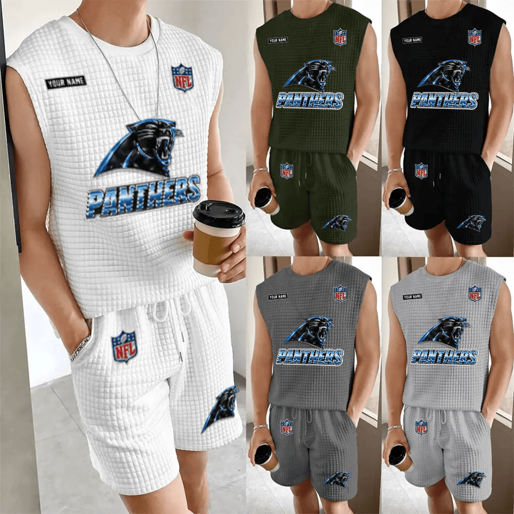 Carolina Panthers Men’s Waffle Knit Sleeveless Set P9TBZB