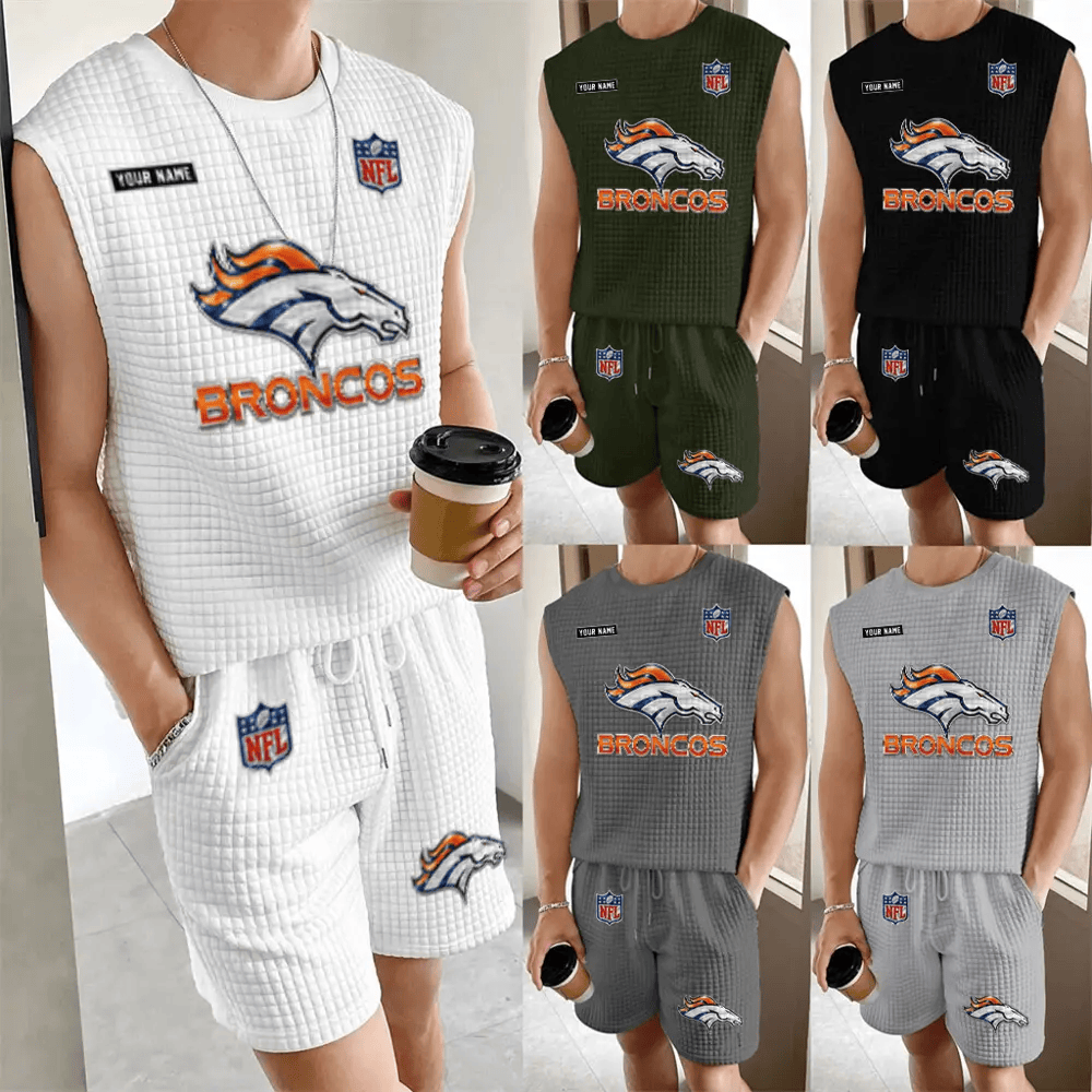 Denver Broncos Men’s Waffle Knit Sleeveless Set PJDKXF