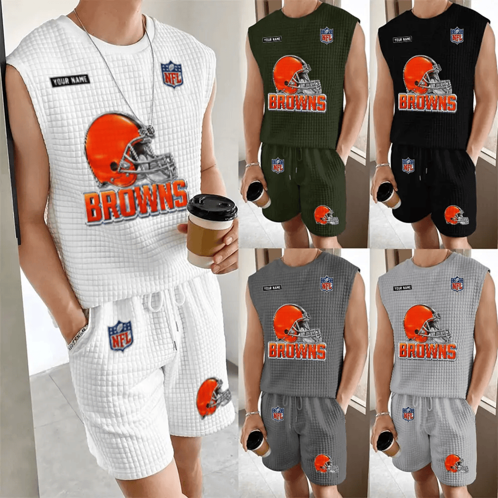 Cleveland Browns Men’s Waffle Knit Sleeveless Set PJ7R7L