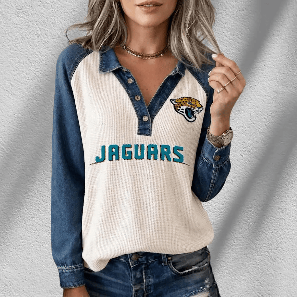 Jacksonville Jaguars Long Sleeve Waffle Knit Henley Shirt P2SNWC