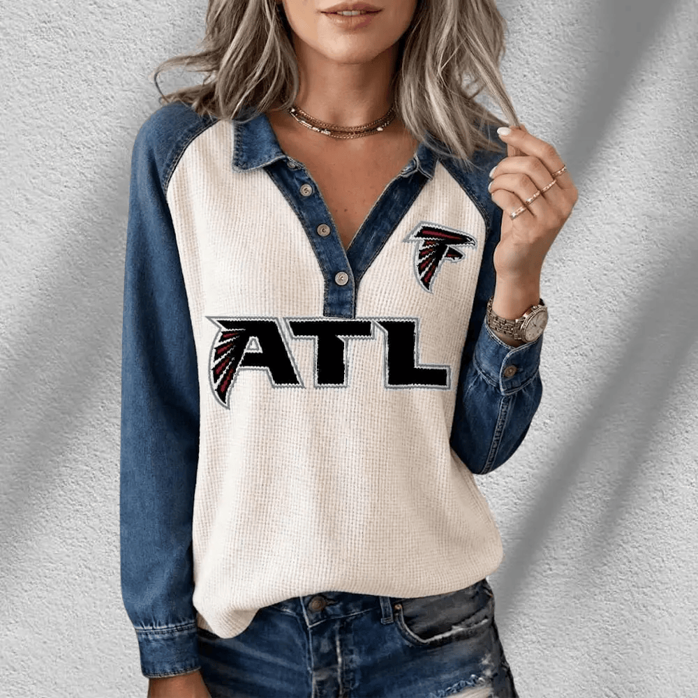 Atlanta Falcons Long Sleeve Waffle Knit Henley Shirt P85WSU
