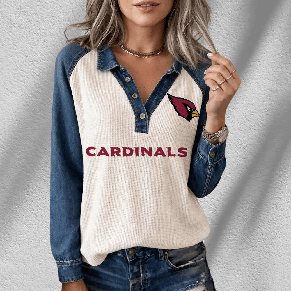 Arizona Cardinals Long Sleeve Waffle Knit Henley Shirt PKN525
