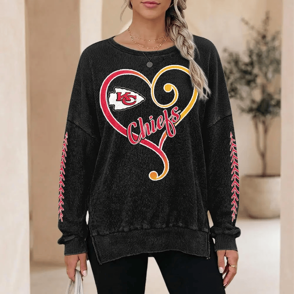 Kansas City Chiefs Women’s Waffle Sweatshirt PHDP4W