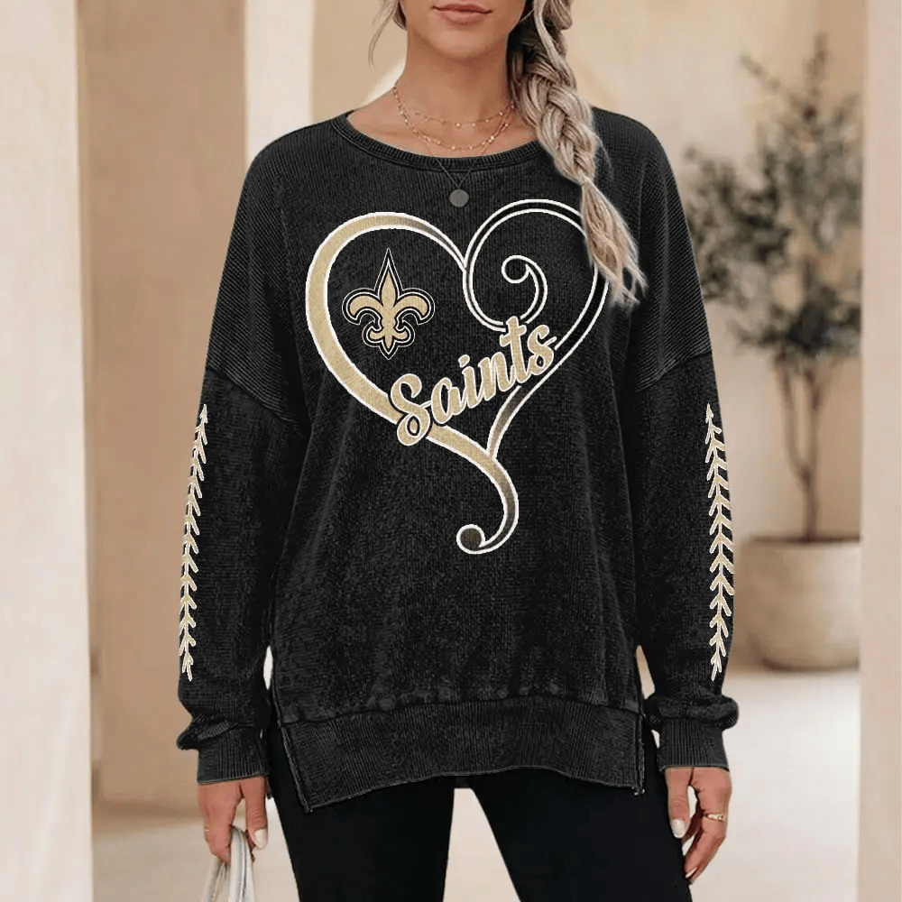New Orleans Saints Women’s Waffle Sweatshirt PLYA5R