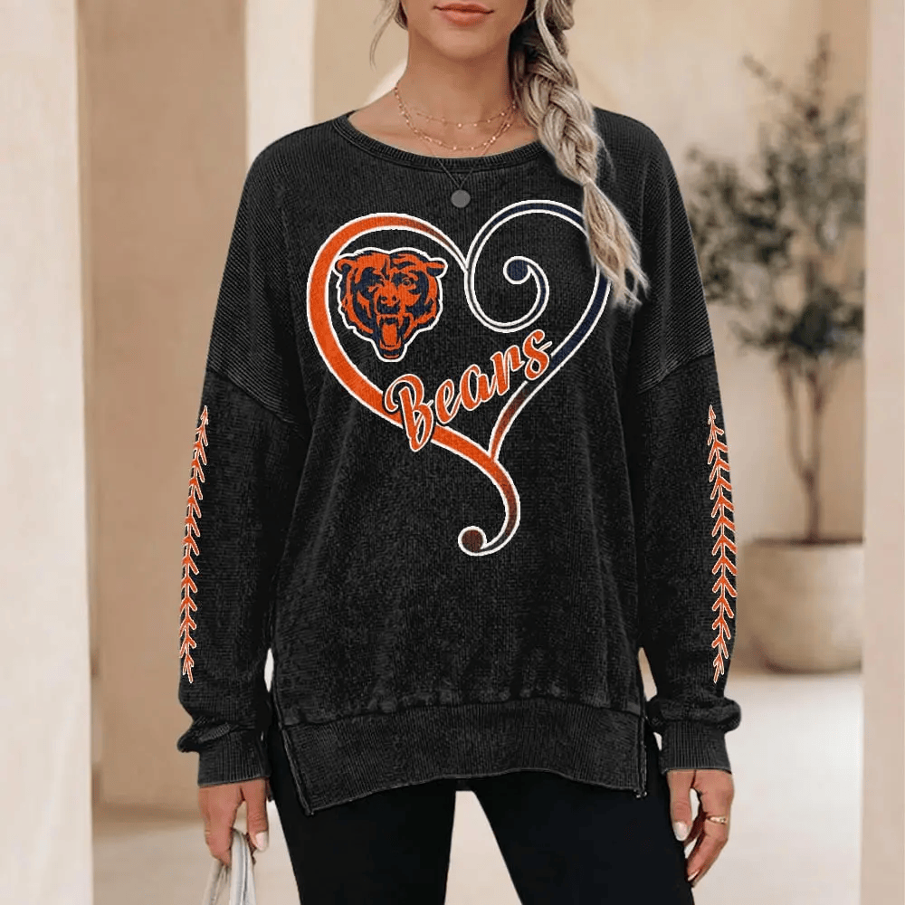 Chicago Bears Women’s Waffle Sweatshirt PLUHLJ