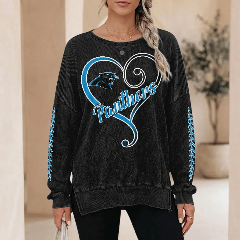 Carolina Panthers Women’s Waffle Sweatshirt PDBCZX
