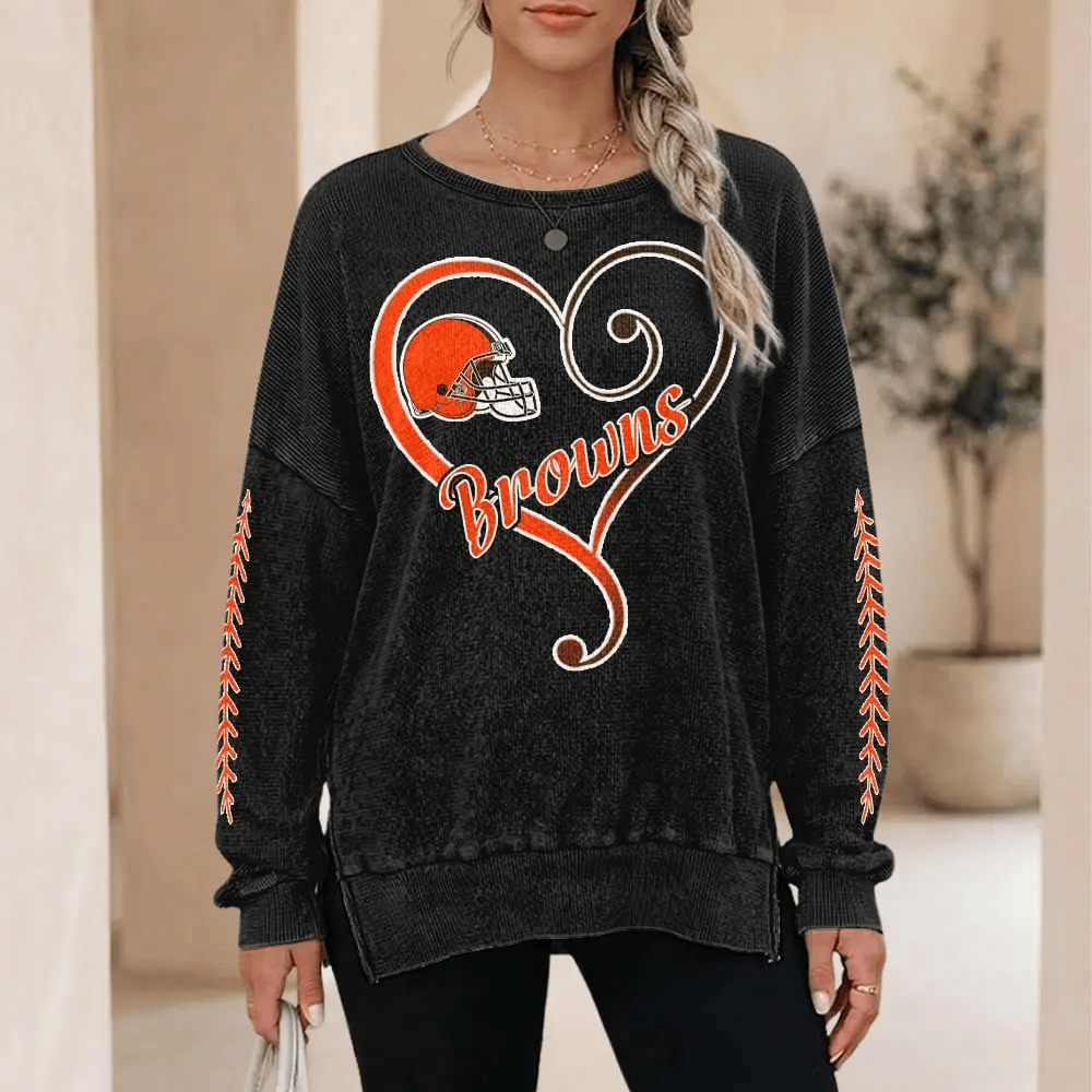 Cleveland Browns Women’s Waffle Sweatshirt P33BZY