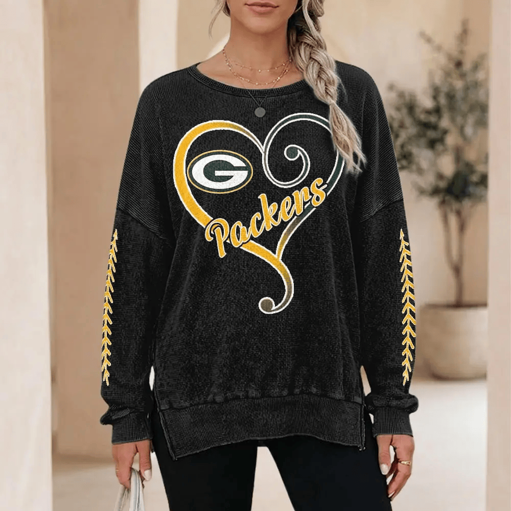 Green Bay Packers Women’s Waffle Sweatshirt PCY9H3