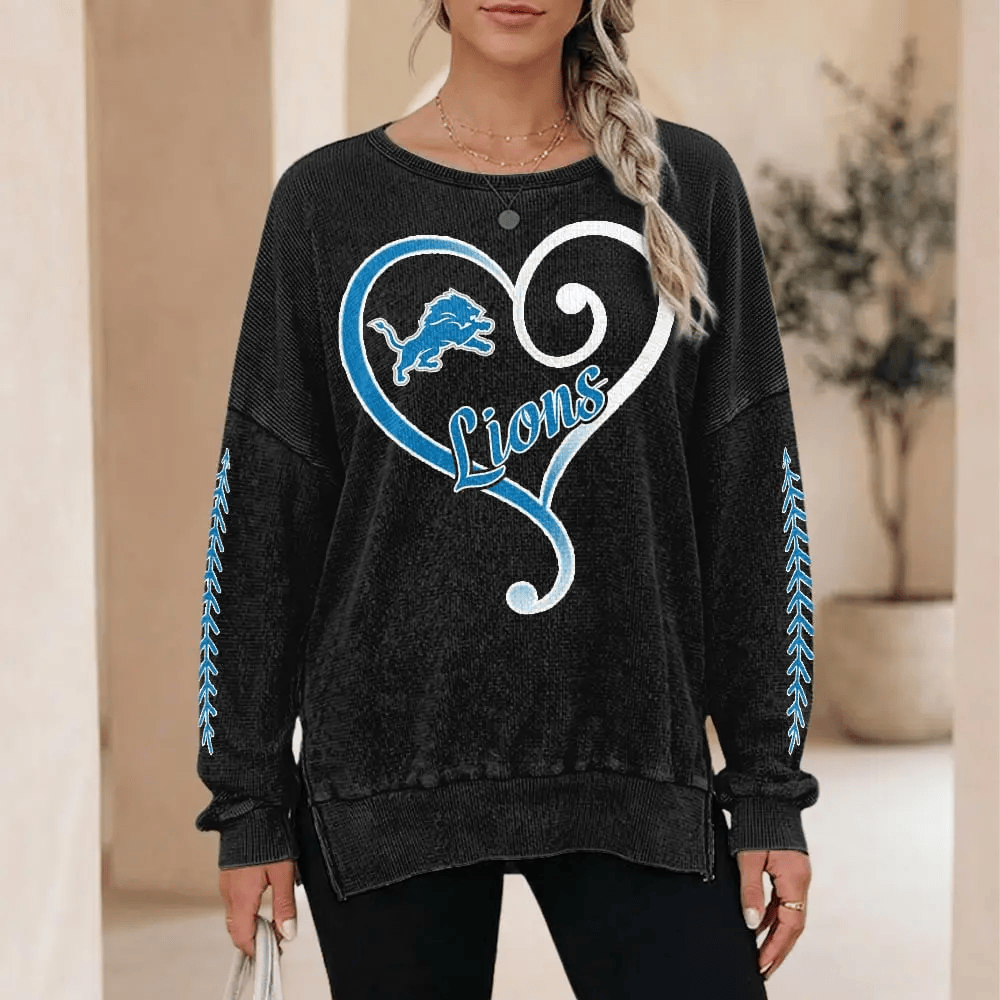 Detroit Lions Women’s Waffle Sweatshirt P7Z67R