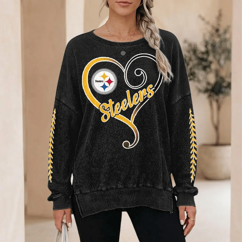 Pittsburgh Steelers Women’s Waffle Sweatshirt PEPK3M