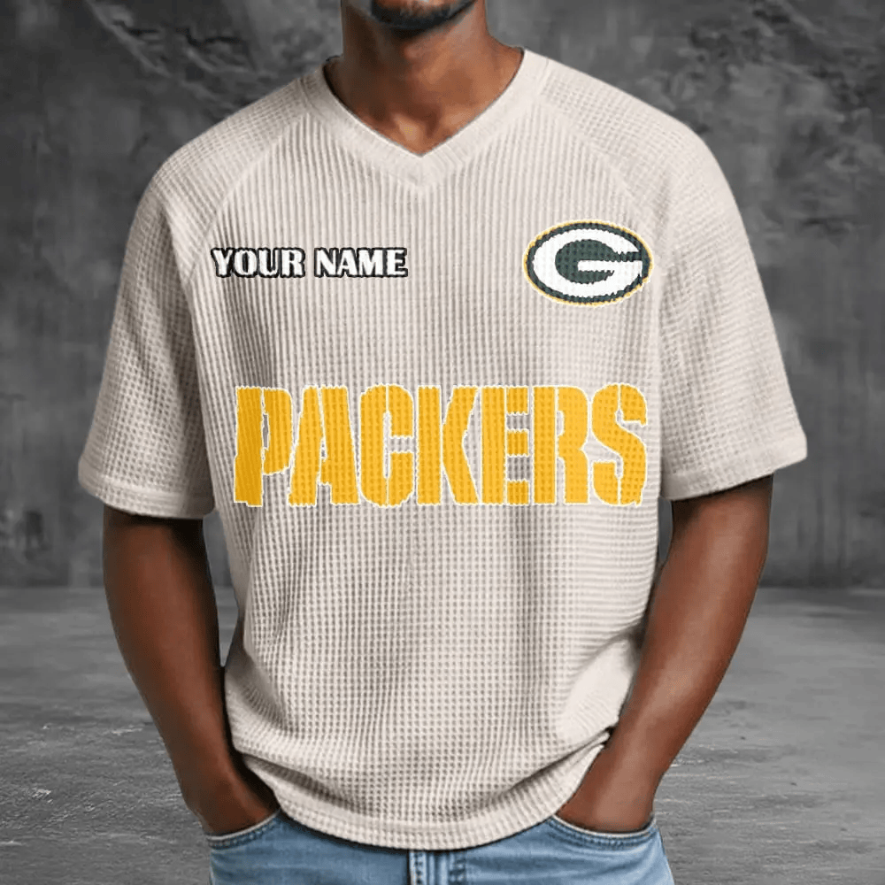 Green Bay Packers Men’s Waffle V-neck T-shirt PN9EWX
