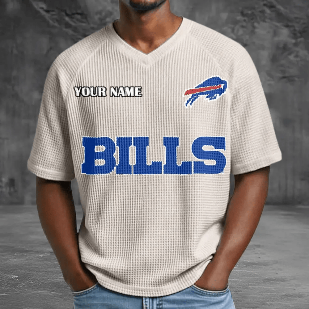 Buffalo Bills Men’s Waffle V-neck T-shirt PBX7Q6