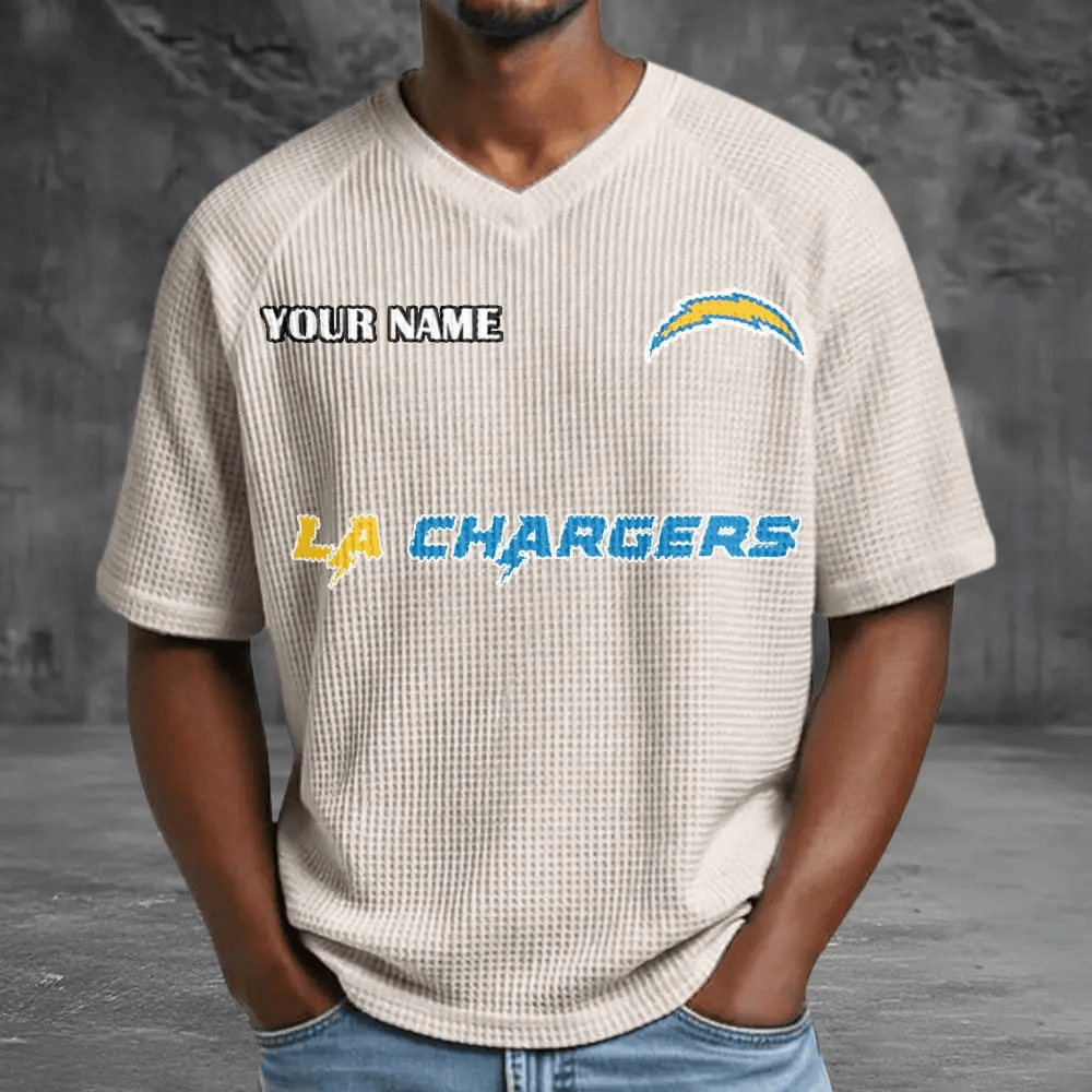 Los Angeles Chargers Men’s Waffle V-neck T-shirt PAXLB7