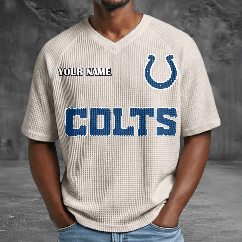 Indianapolis Colts Men’s Waffle V-neck T-shirt P6WB39
