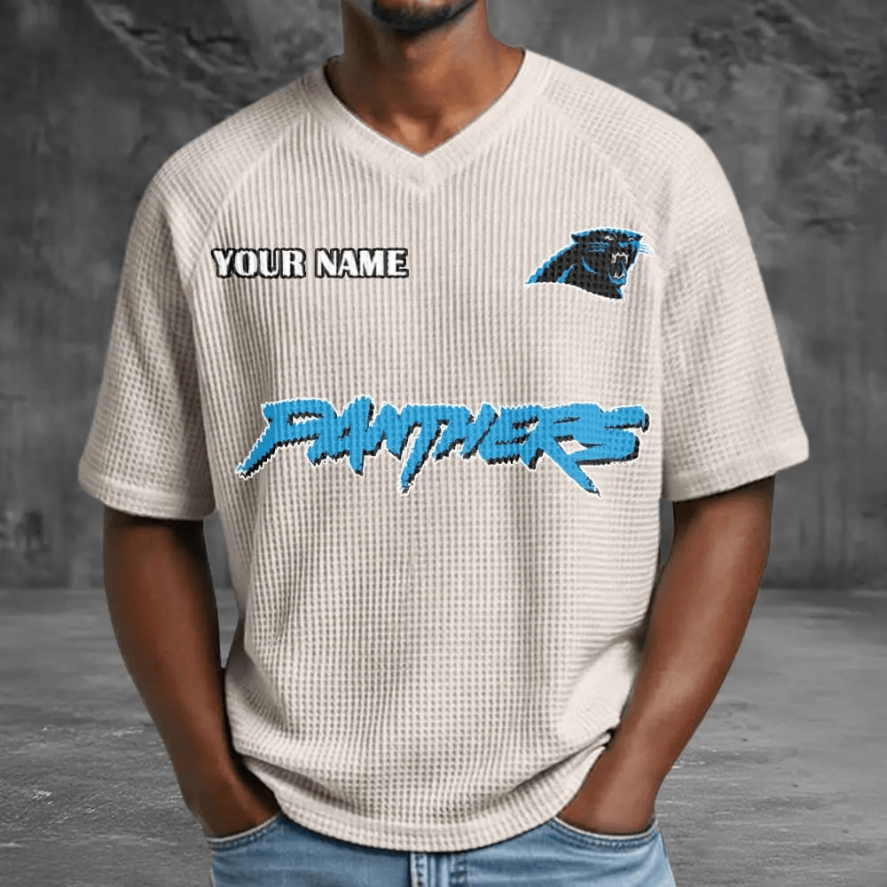 Carolina Panthers Men’s Waffle V-neck T-shirt P373VX
