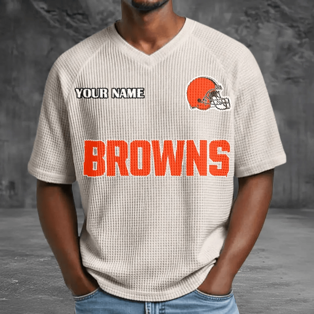 Cleveland Browns Men’s Waffle V-neck T-shirt PVRAN5