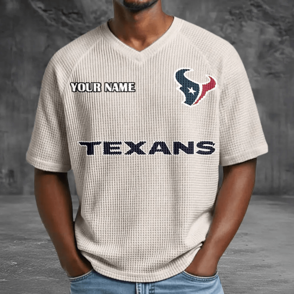 Houston Texans Men’s Waffle V-neck T-shirt P9BGNS