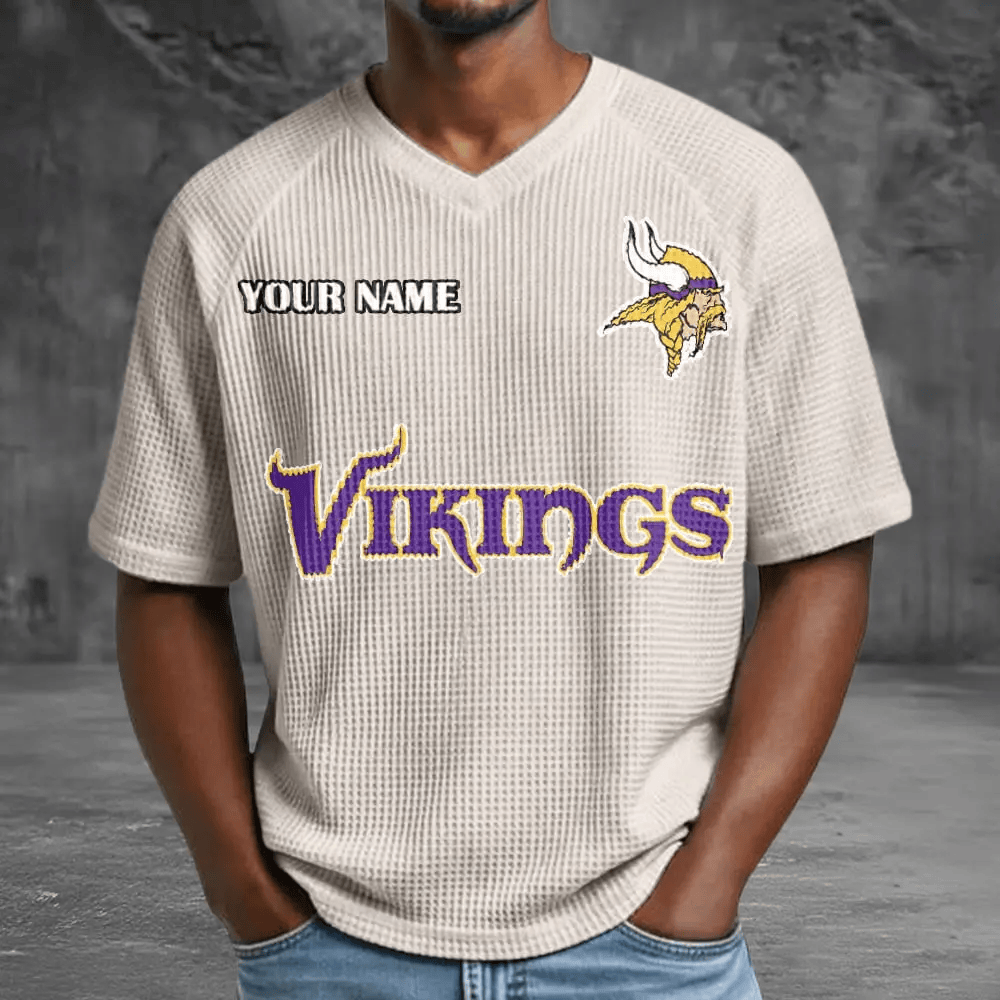 Minnesota Vikings Men’s Waffle V-neck T-shirt PB5ZNG