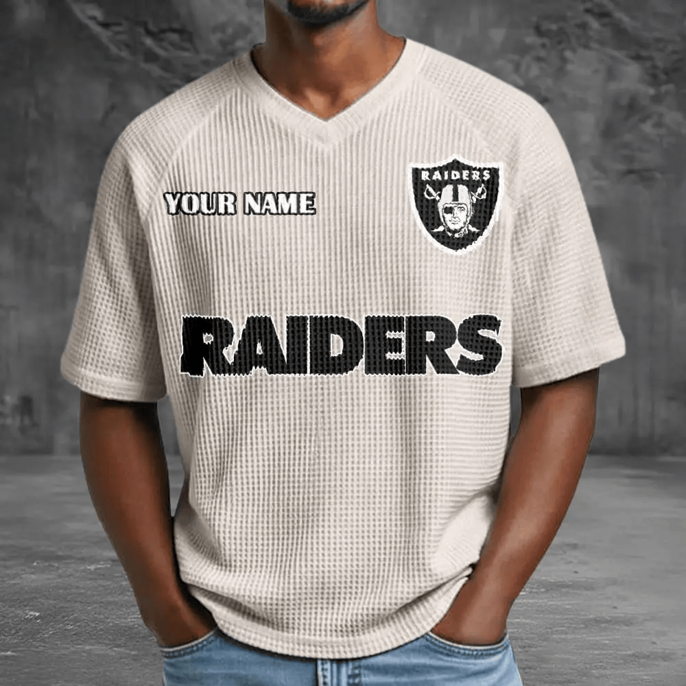 Las Vegas Raiders Men’s Waffle V-neck T-shirt PFYCXR