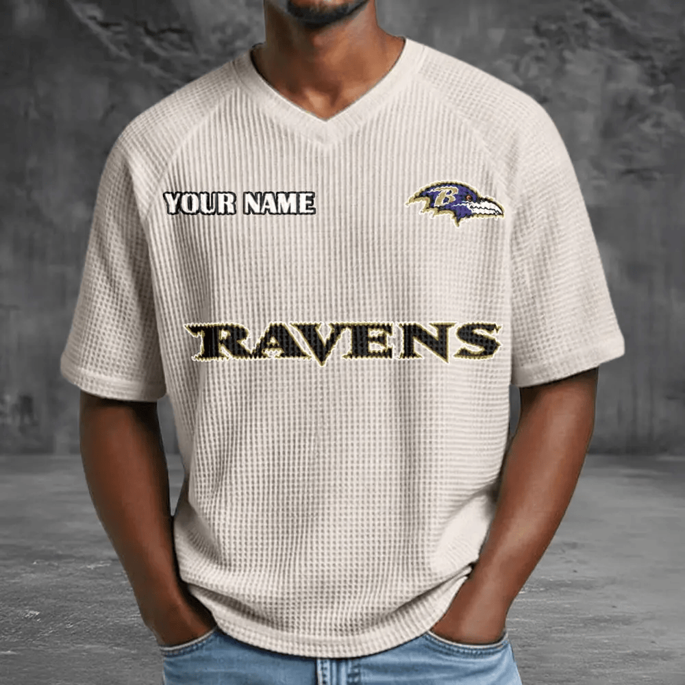 Baltimore Ravens Men’s Waffle V-neck T-shirt PL2LEA