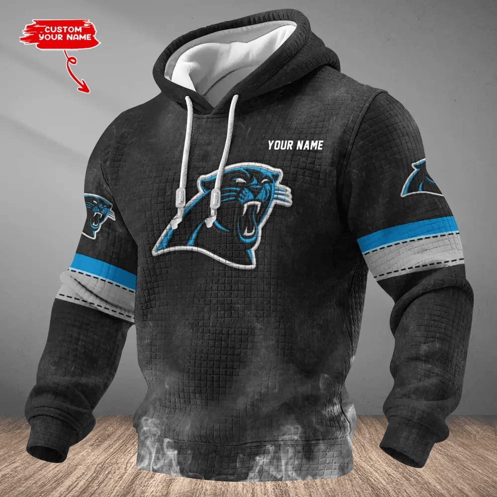 Carolina Panthers Waffle Texture Strike Hoodie PBEMB3