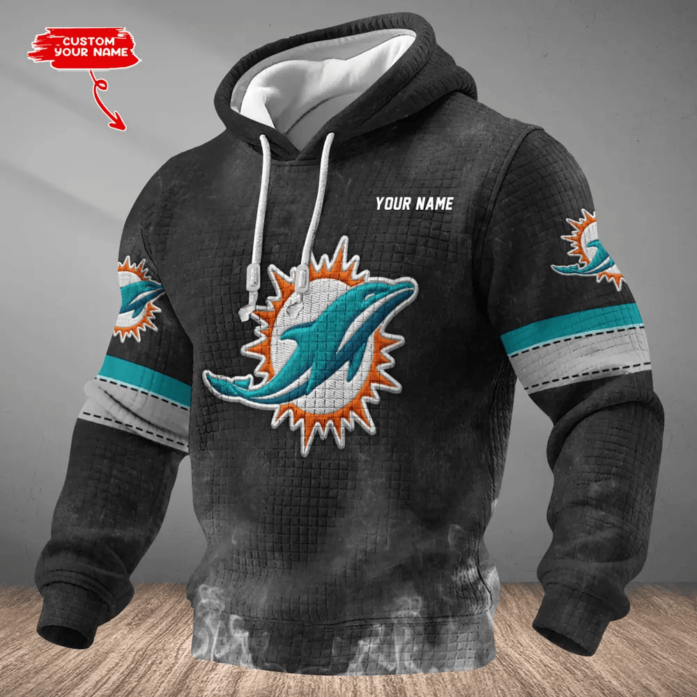 Miami Dolphins Waffle Texture Strike Hoodie PLGYL7
