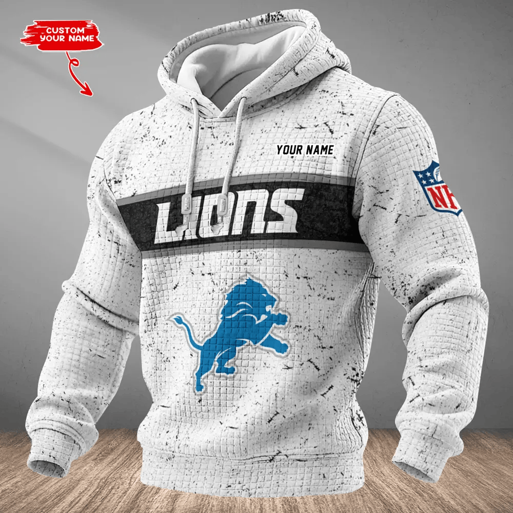 Detroit Lions Waffle Texture Strike Hoodie PLZ63F