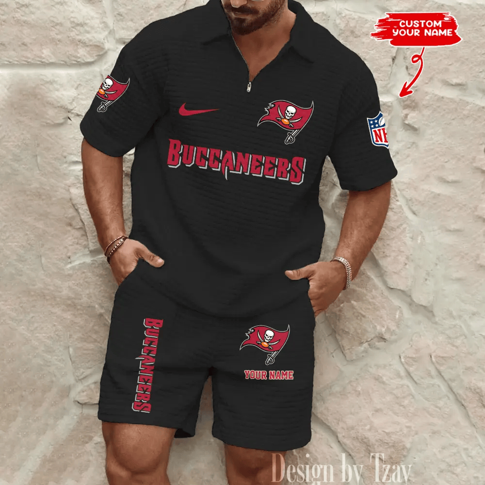 Tampa Bay Buccaneers Men’s Waffle Knit Short Sleeve Slim Fit Soft Summer And Shorts PM737M