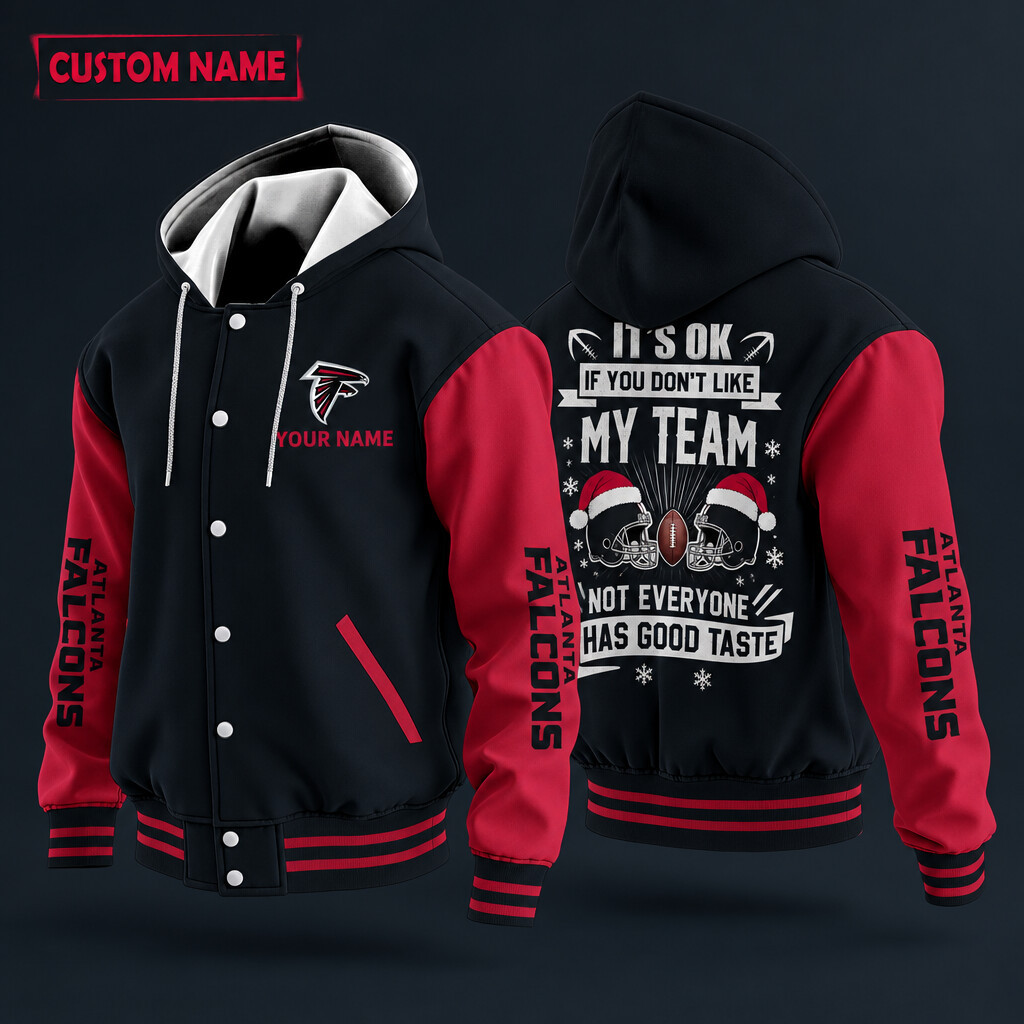 Atlanta Falcons It's OK If You Don't Like My Team Christmas Hooded Letterman Jacket Custom Name P47VAY
