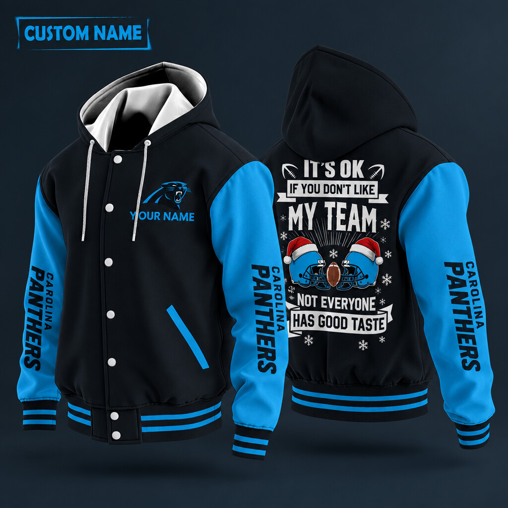 Carolina Panthers It's OK If You Don't Like My Team Christmas Hooded Letterman Jacket Custom Name PLLV0T
