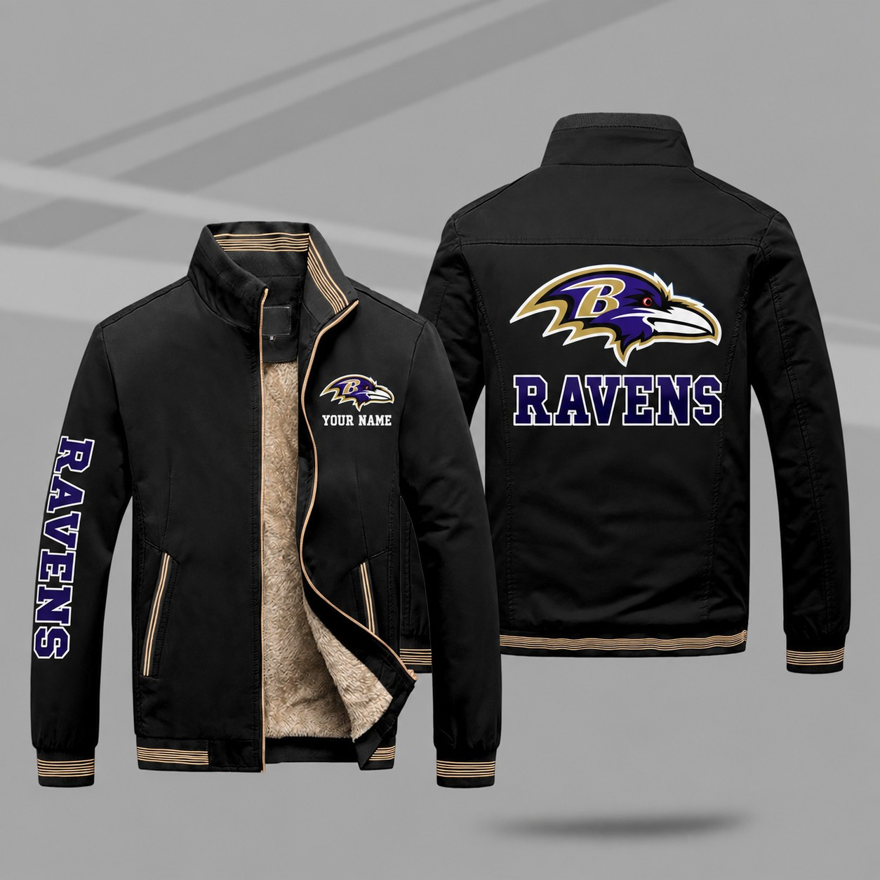 Baltimore Ravens Personalized Fleece-Lined Windbreaker Jacket PENVEA