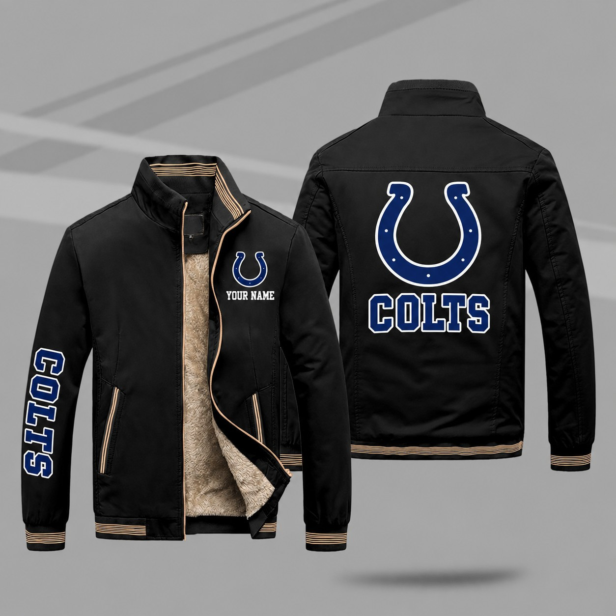 Indianapolis Colts Personalized Fleece-Lined Windbreaker Jacket PPGZTV