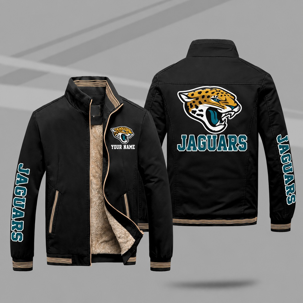 Jacksonville Jaguars Personalized Fleece-Lined Windbreaker Jacket PXWB28