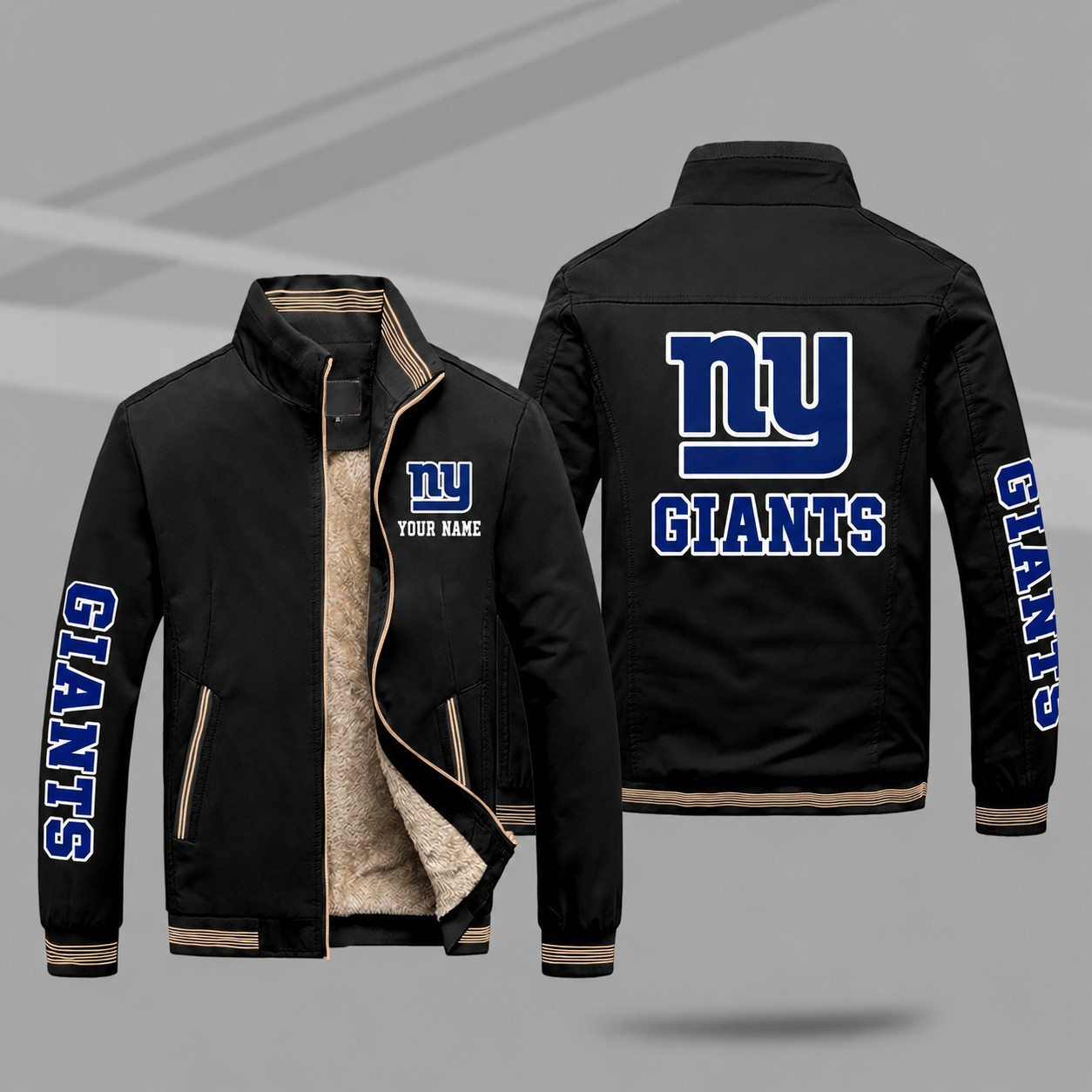 New York Giants Personalized Fleece-Lined Windbreaker Jacket PWWZ8U