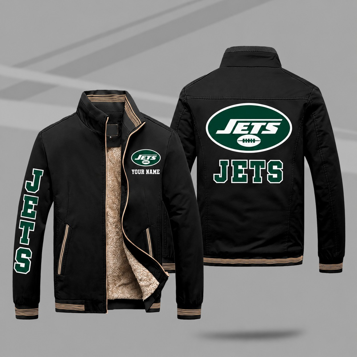 New York Jets Personalized Fleece-Lined Windbreaker Jacket PK23MZ