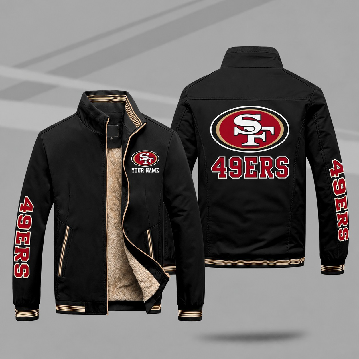 San Francisco 49ers Personalized Fleece-Lined Windbreaker Jacket PUCHP5