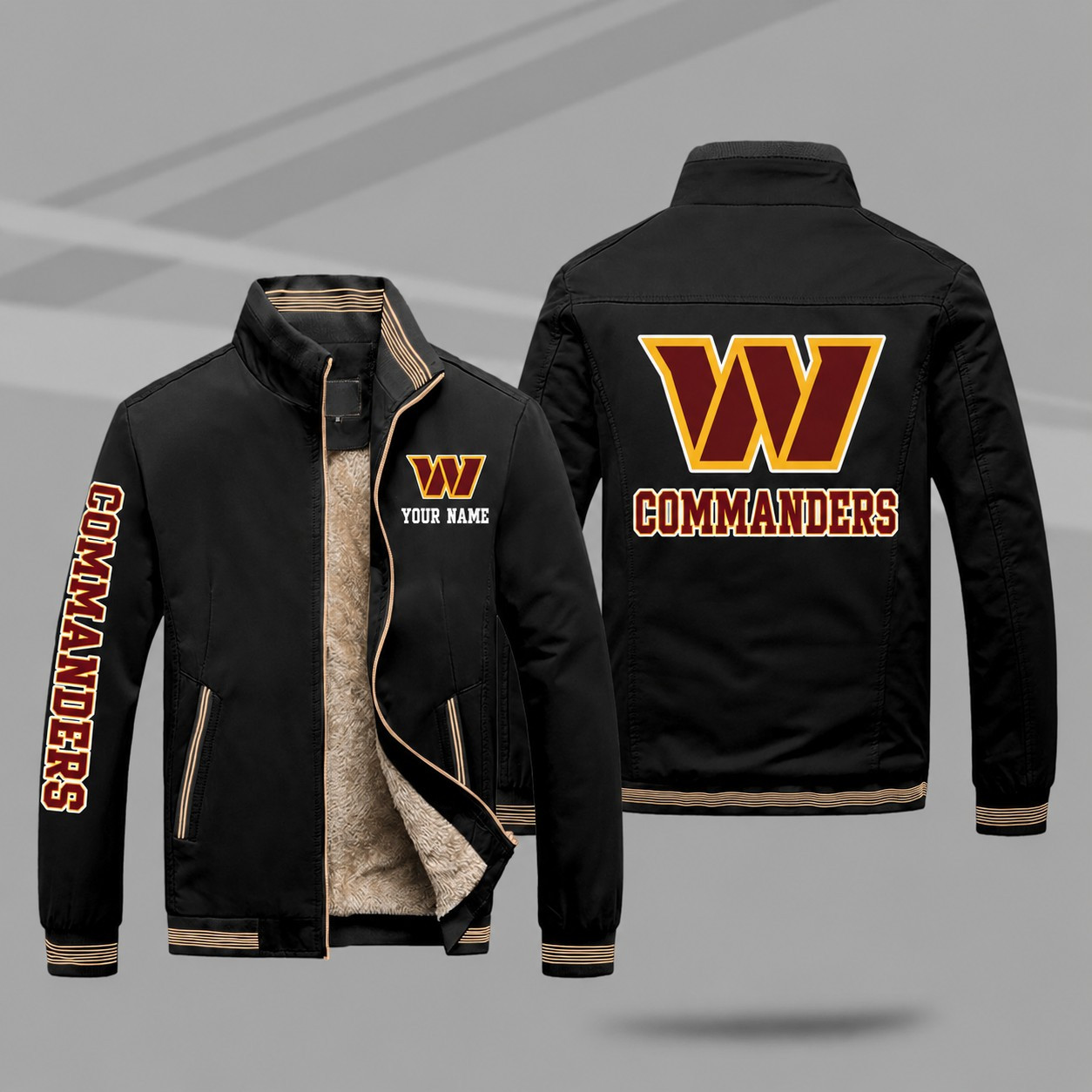 Washington Commanders Personalized Fleece-Lined Windbreaker Jacket PNVP29