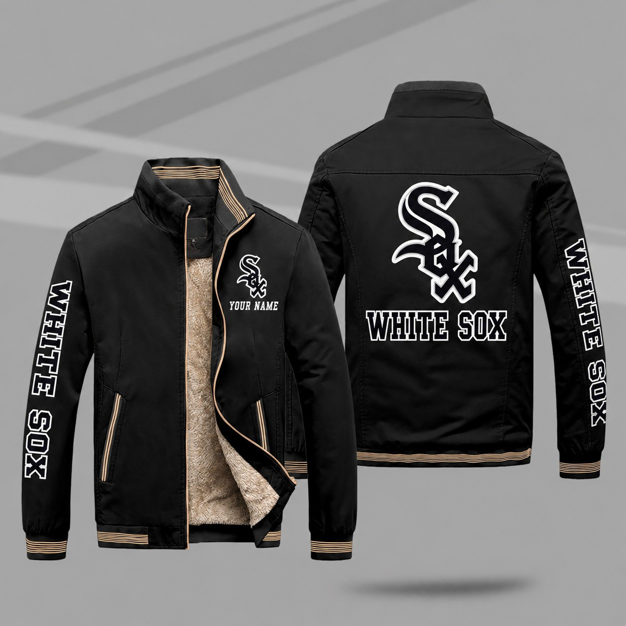 Chicago White Sox Personalized Fleece-Lined Windbreaker Jacket PQSN68