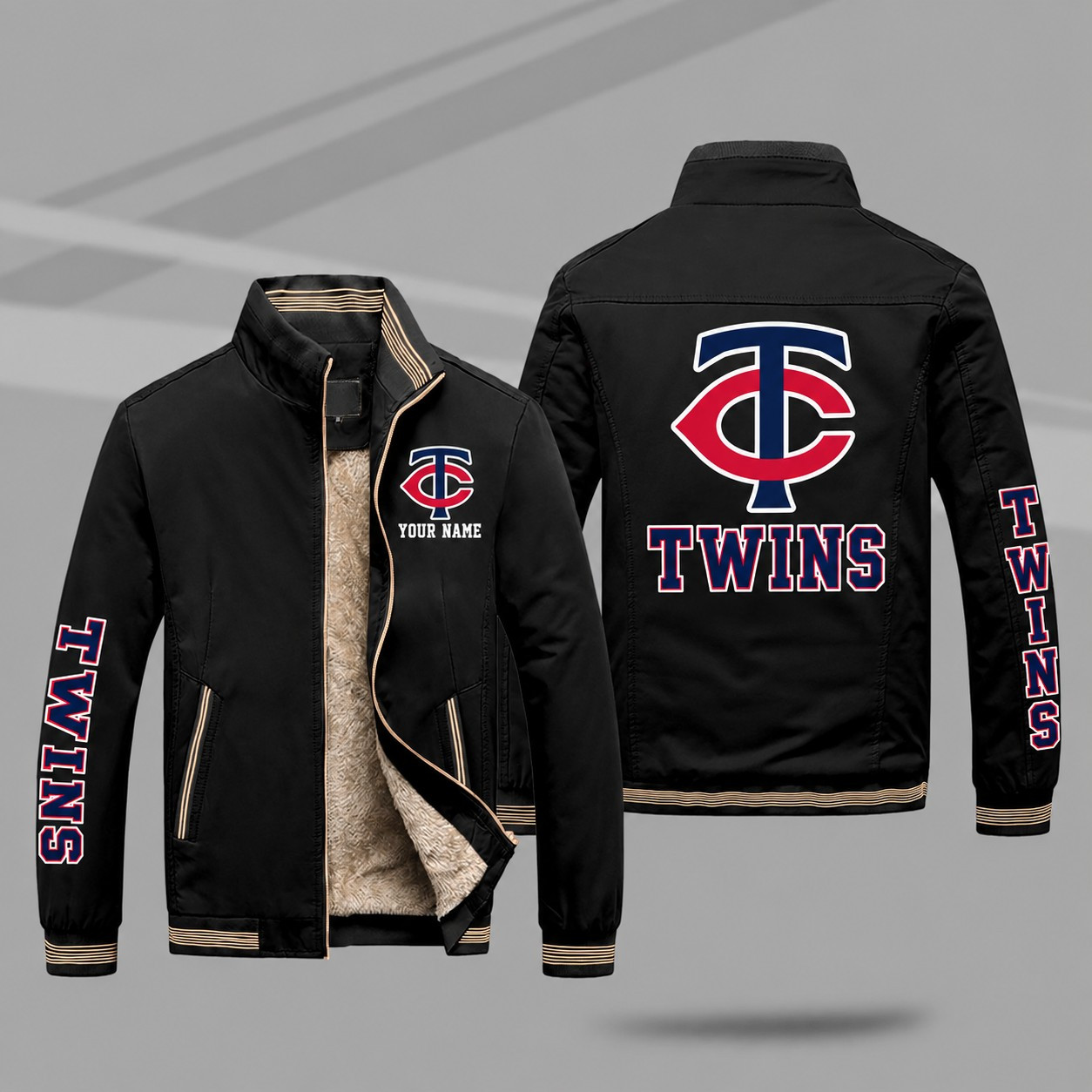 Minnesota Twins Personalized Fleece-Lined Windbreaker Jacket PPBYGL