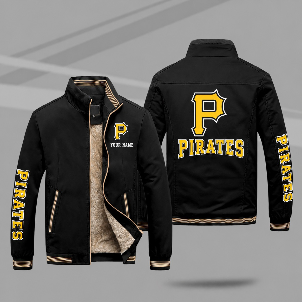 Pittsburgh Pirates Personalized Fleece-Lined Windbreaker Jacket P4TB7D