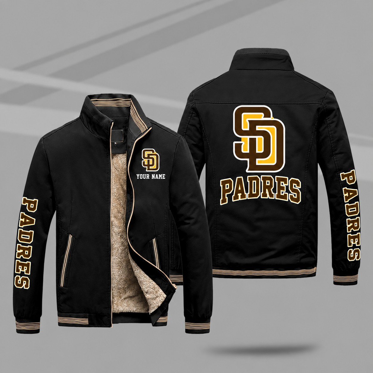 San Diego Padres Personalized Fleece-Lined Windbreaker Jacket PGDMP8