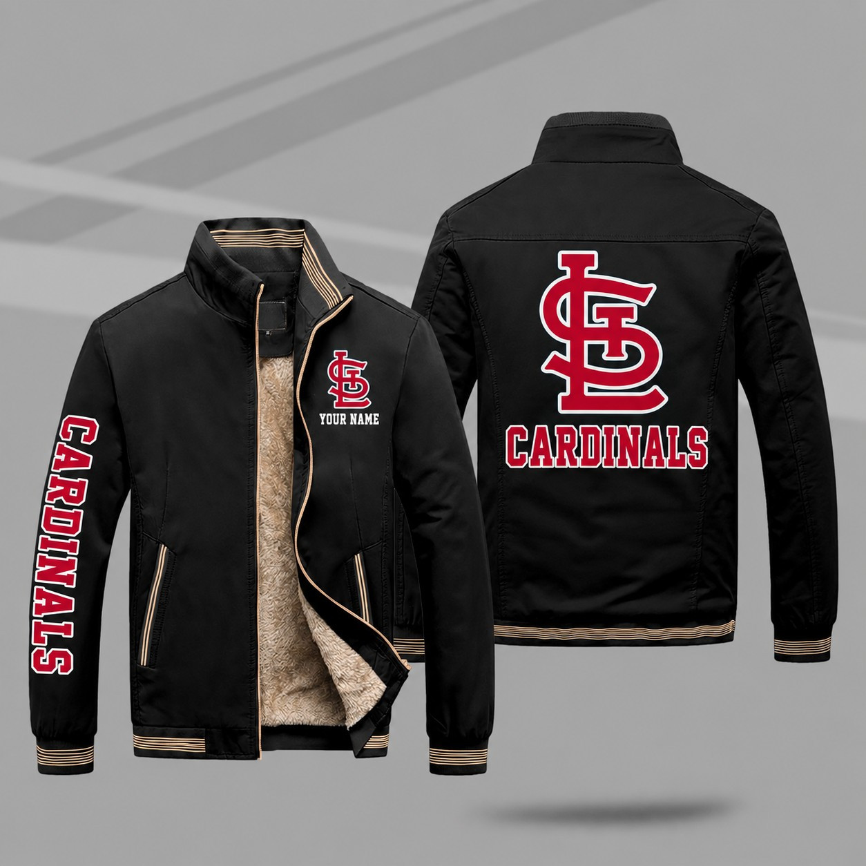 St. Louis Cardinals Personalized Fleece-Lined Windbreaker Jacket P4MUG4