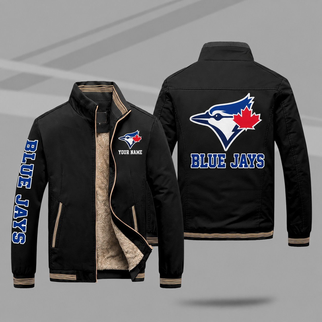Toronto Blue Jays Personalized Fleece-Lined Windbreaker Jacket PWHJWY