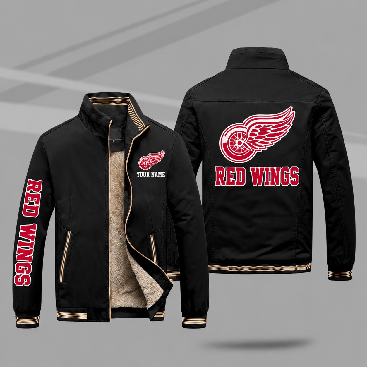 Detroit Red Wings Personalized Fleece-Lined Windbreaker Jacket PKHTRN