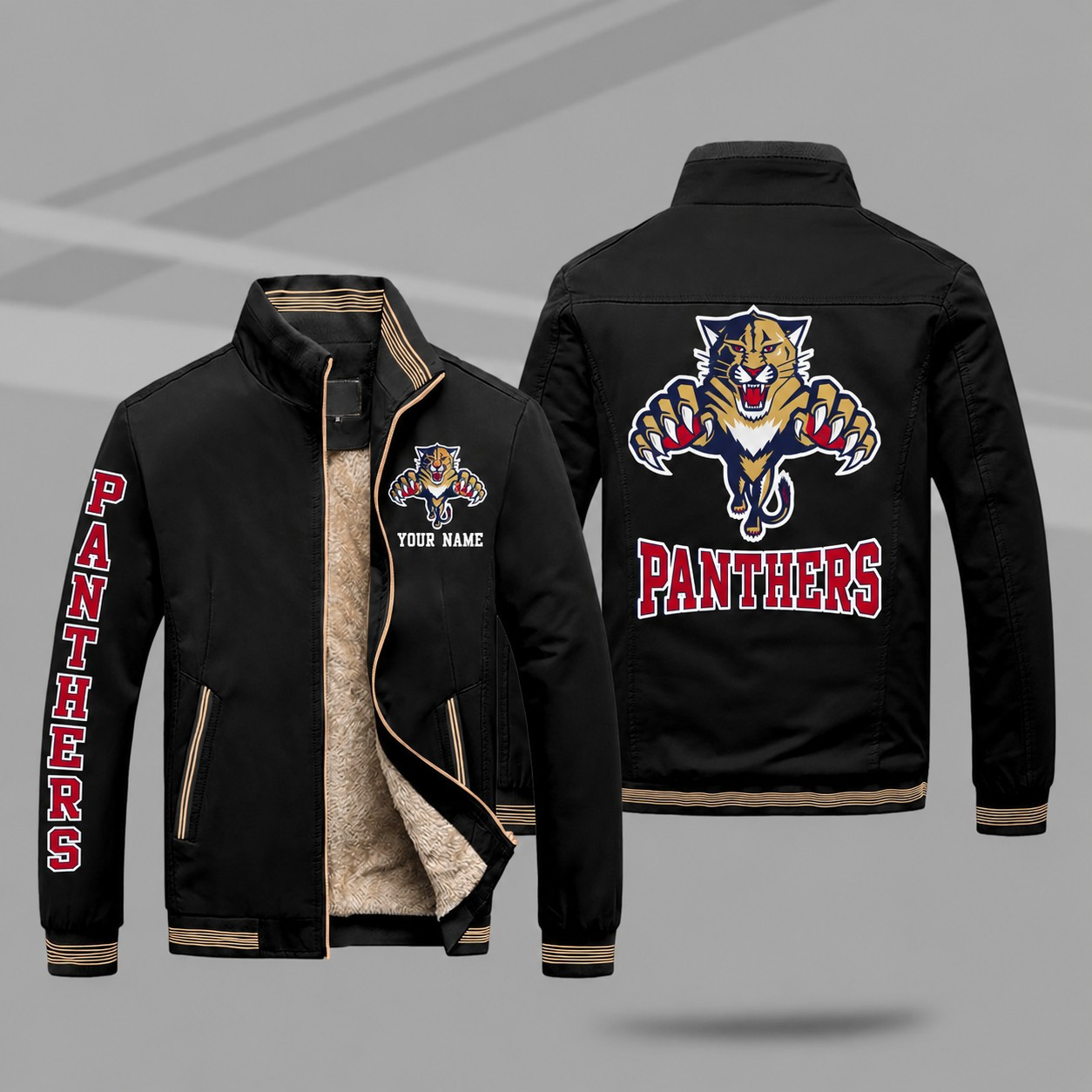 Florida Panthers Personalized Fleece-Lined Windbreaker Jacket P5D7HA