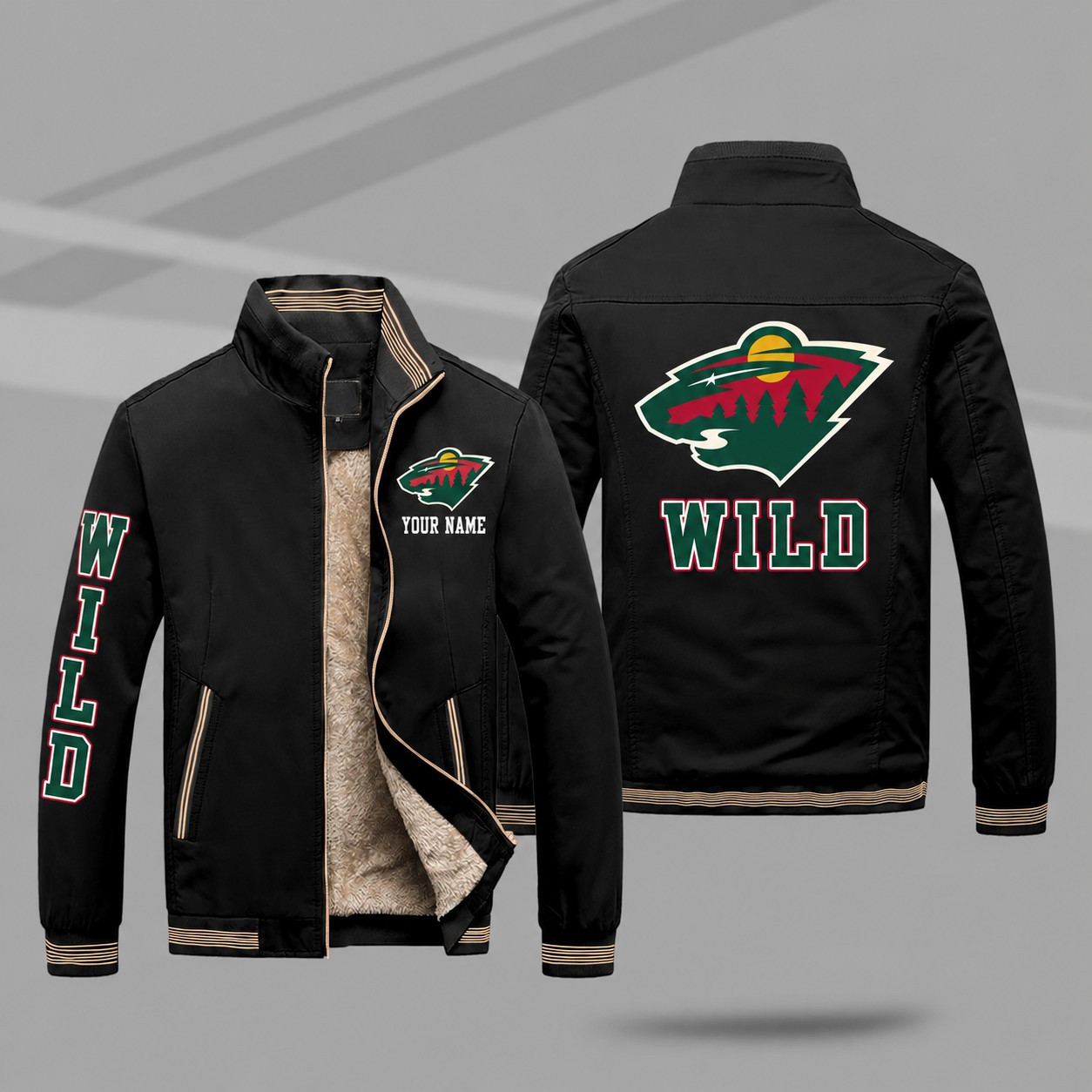 Minnesota Wild Personalized Fleece-Lined Windbreaker Jacket PHDY54
